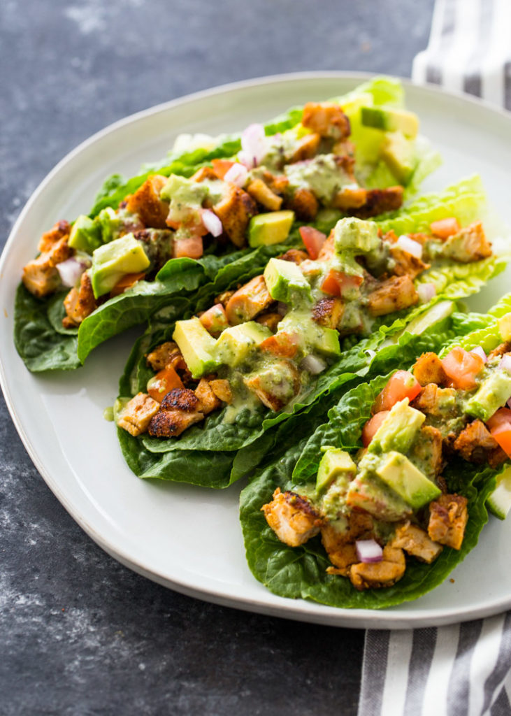 KETO CHICKEN TACO LETTUCE WRAPS